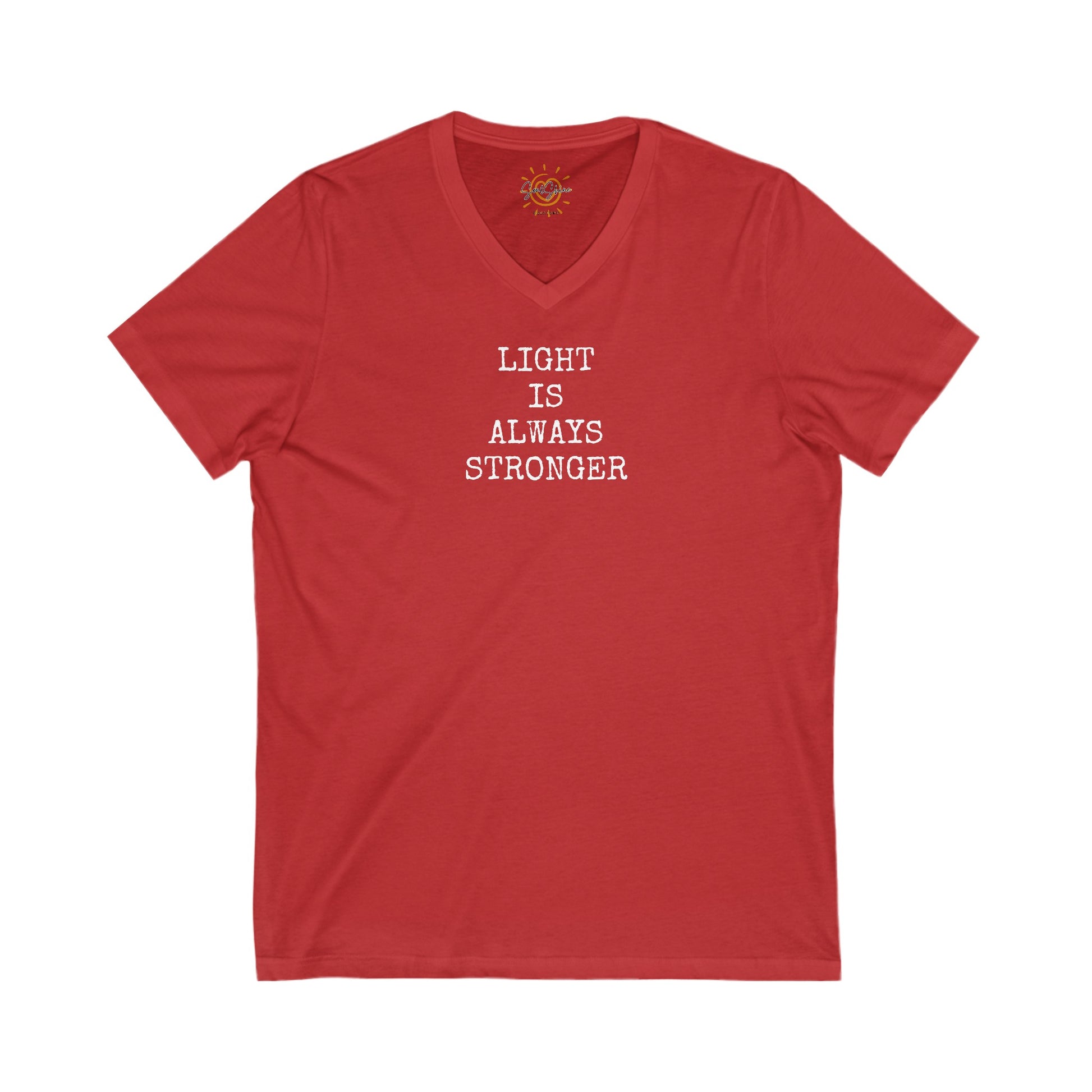 Light is always stronger -Yoga - T-Shirt - Unisex Jersey Short Sleeve V-Neck Tee