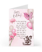 Happy Birthday Card to a Special Soul - Pink - Special Soul - Fairy - Baloons - Flowers