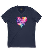 Live with a mindful heart -Yoga - T-Shirt - Unisex Jersey Short Sleeve V-Neck Tee