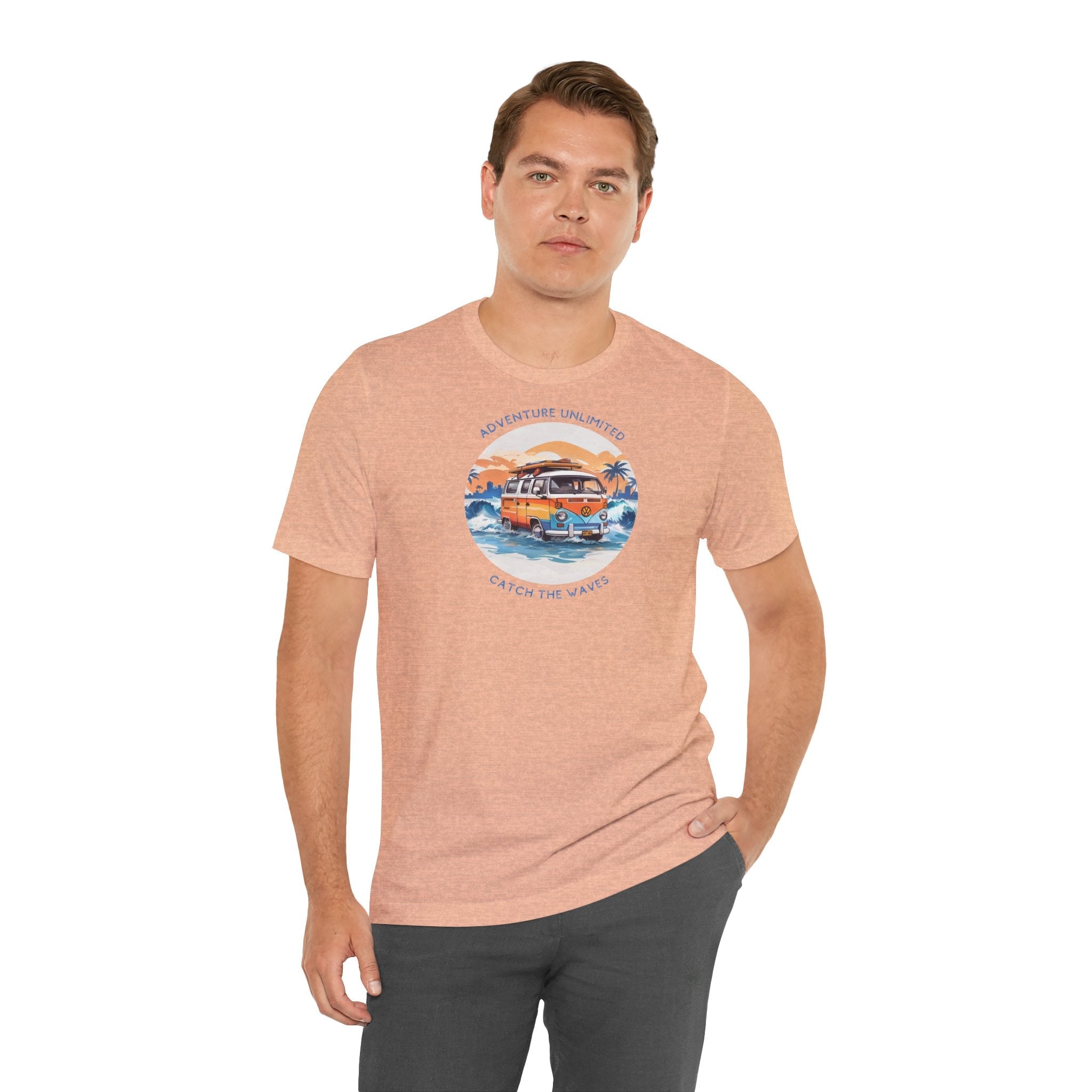 Adventure Unlimited Pink Surf Logo Printed T-Shirt by Soulshinecreators