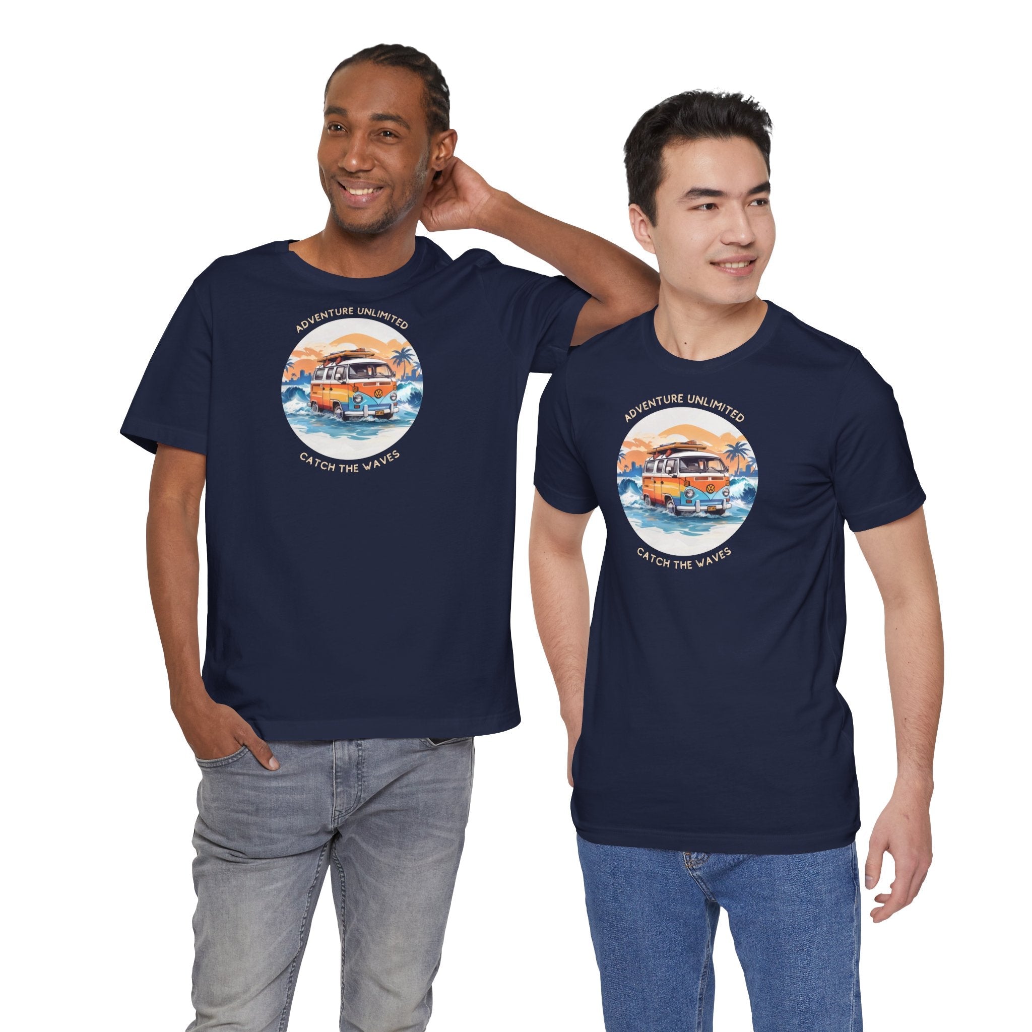 Adventure Unlimited men’s navy t-shirts with ’the best day in the world’ printed on the front