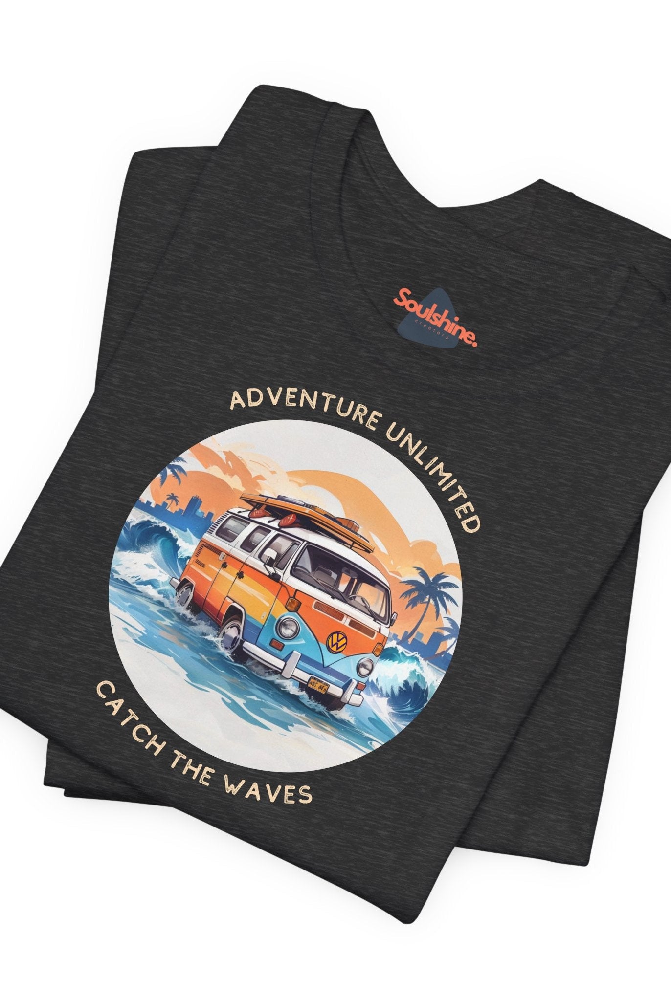 Adventure Unlimited direct-to-garment printed Surfing T-Shirt by Soulshinecreators