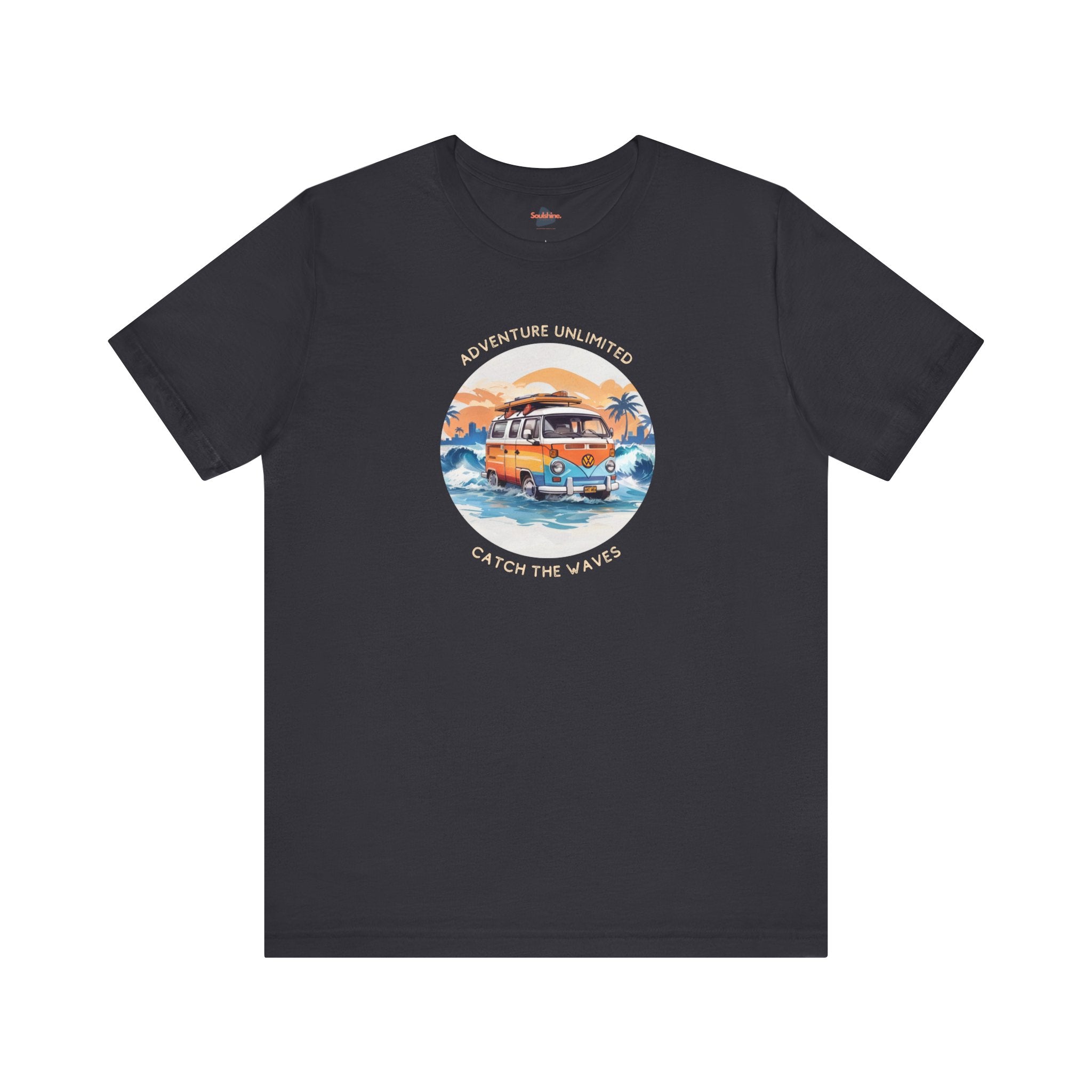 Adventure Unlimited black t-shirt with ’on the water’ printed - Unisex Jersey Short Sleeve Tee - US