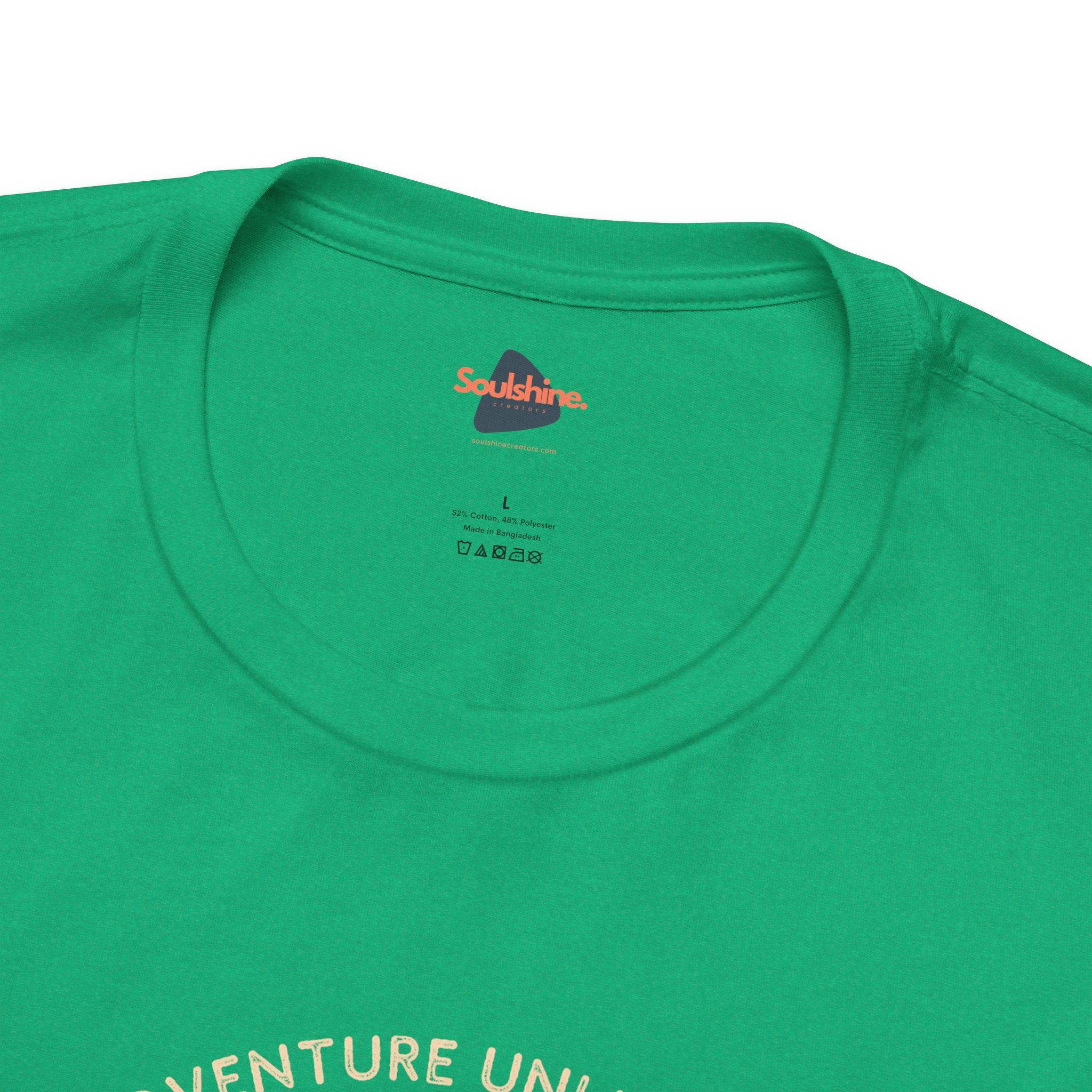 Adventure Unlimited green t-shirt with adventure words printed - Unisex Jersey Short Sleeve Tee - US
