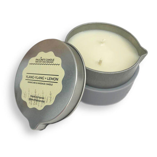 Candle for massage Silver Moon 100 ml. Ylang-Ylang, lemon. - Soulshinecreators