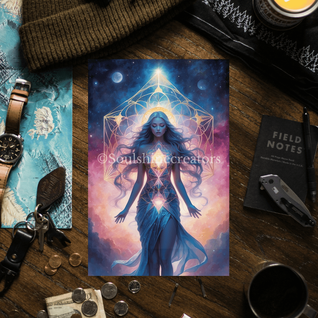 Celestia Nova with Sacred Geometry - 6'' x 4'' (15.2cm x 10.1cm) - Soulshinecreators - Card