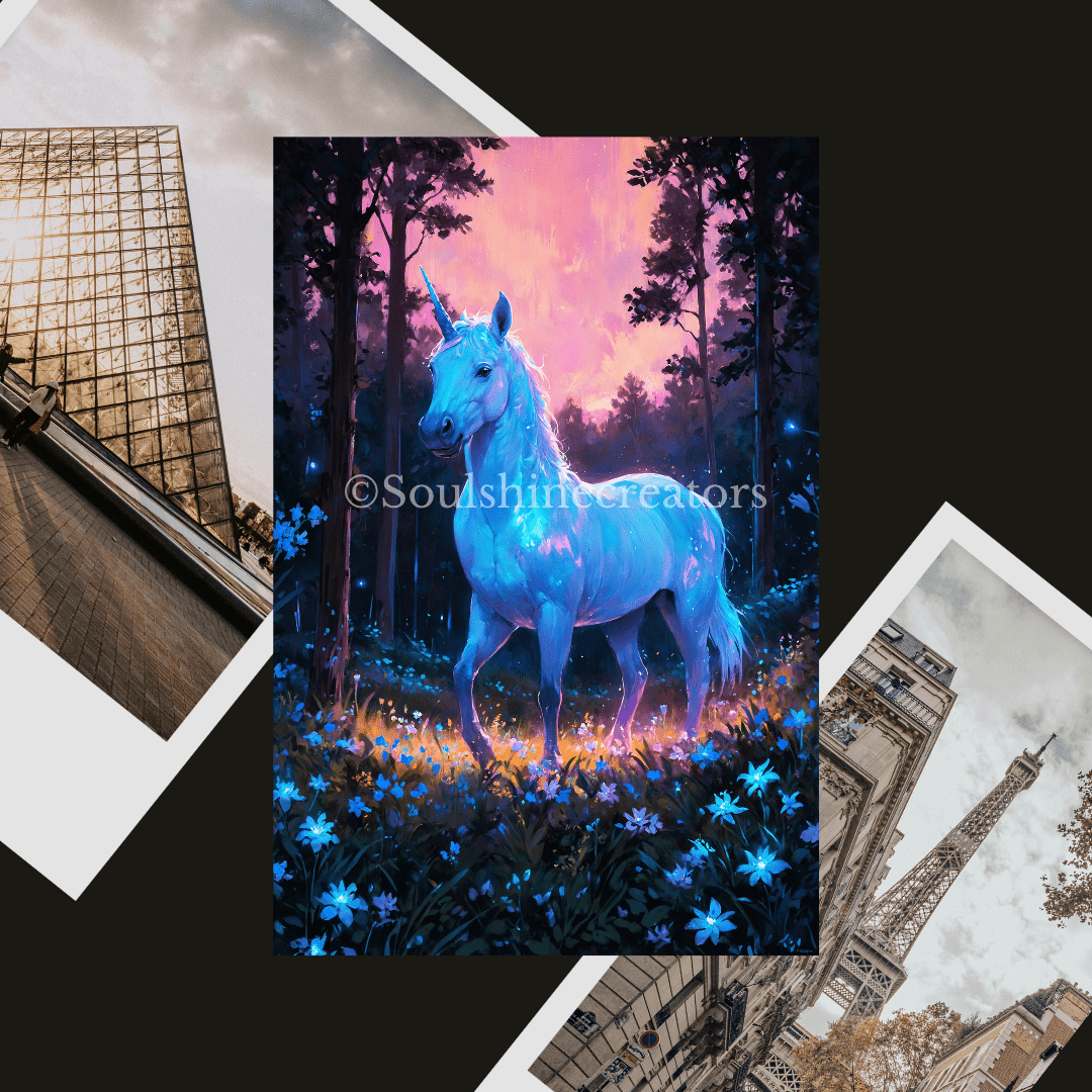 Enchanting Unicorn Fine Art Postcard - 6'' x 4'' (15.2cm x 10.1cm) - Soulshinecreators