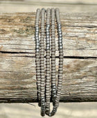 Grey & Silver-Striped Beaded 5-Wrap Bracelet - Soulshinecreators