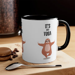 It's Just Yoga Black - Accent Coffee Mug, 11oz