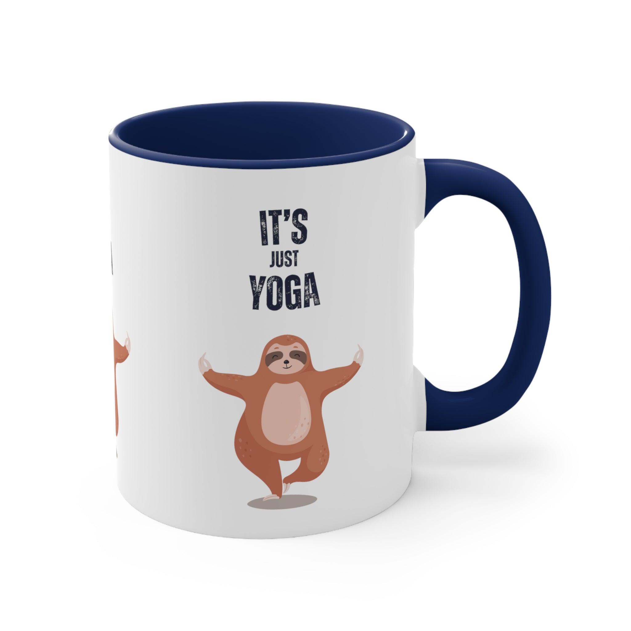 It's Just Yoga Navy - Accent Coffee Mug, 11oz - Soulshinecreators - 11 oz