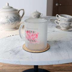 Love Love Love Wins - Frosted Glass Mug