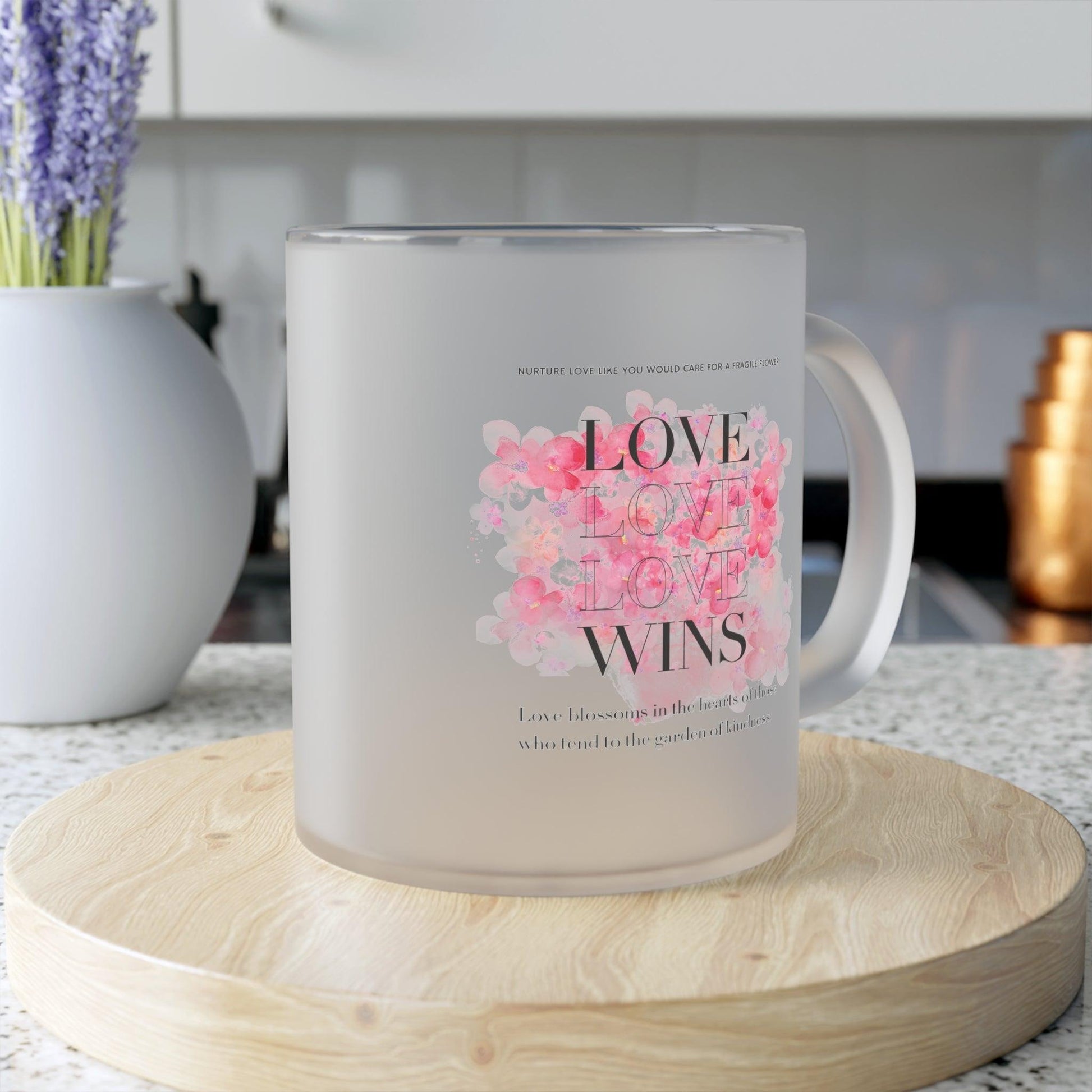 Love Love Love Wins - Frosted Glass Mug - Soulshinecreators