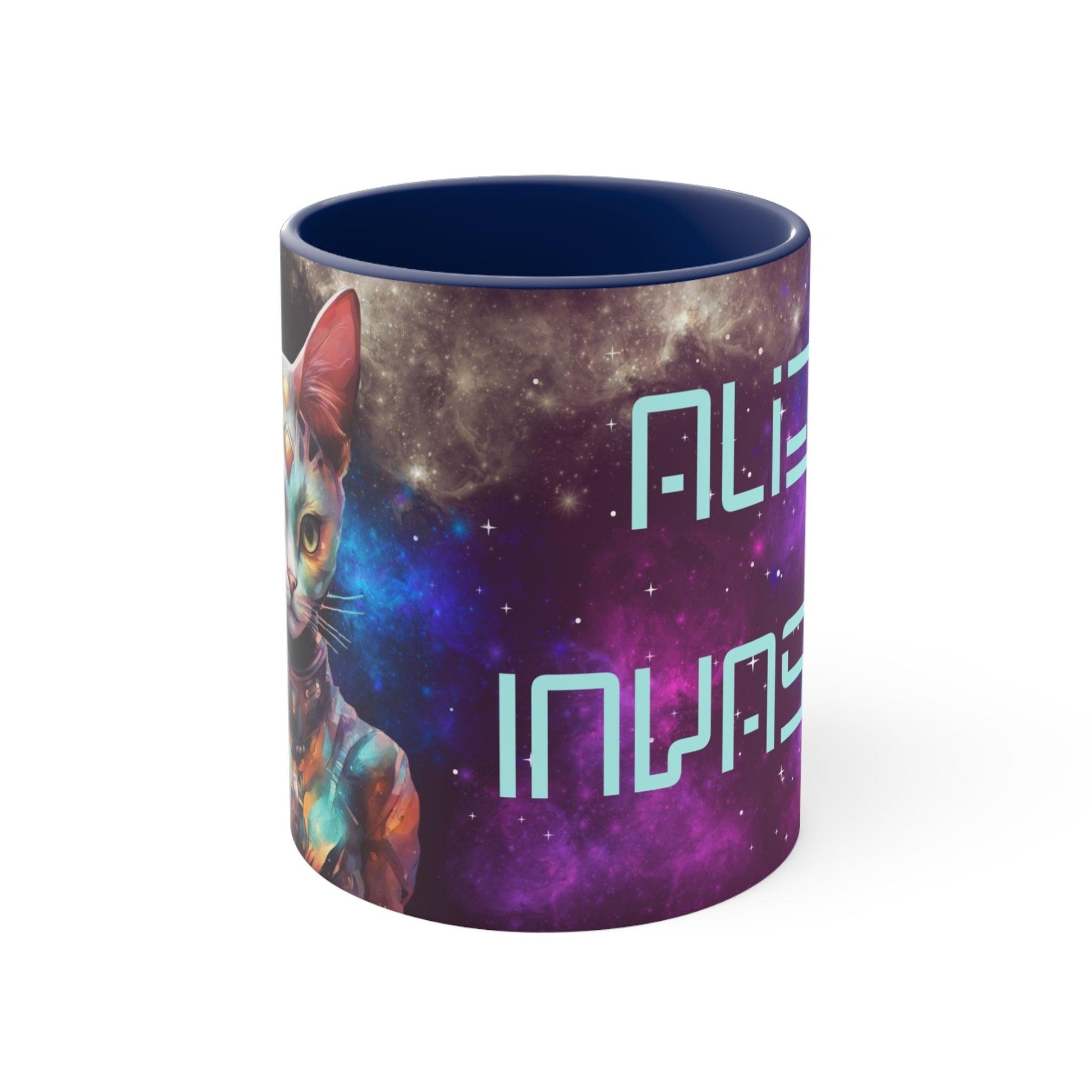 Mug "Alien Invasion" - Alien Cat - Accent Coffee Mug, 11oz - Soulshinecreators