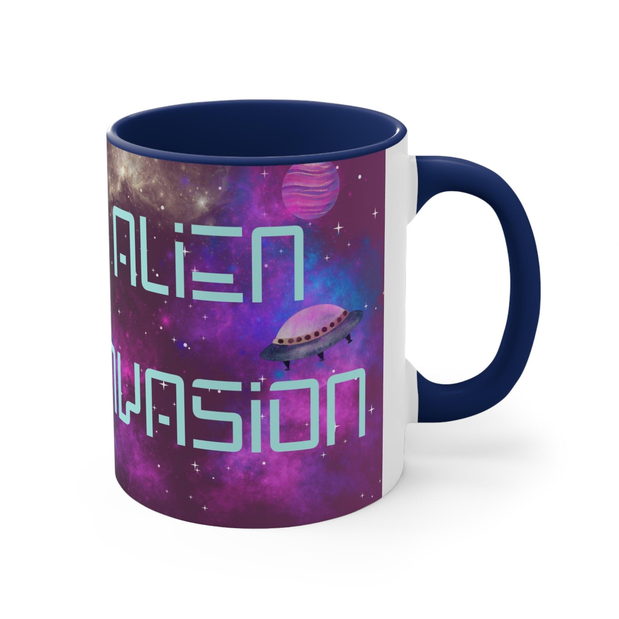 Mug "Alien Invasion" - Alien Cat - Accent Coffee Mug, 11oz - Soulshinecreators - 11 oz