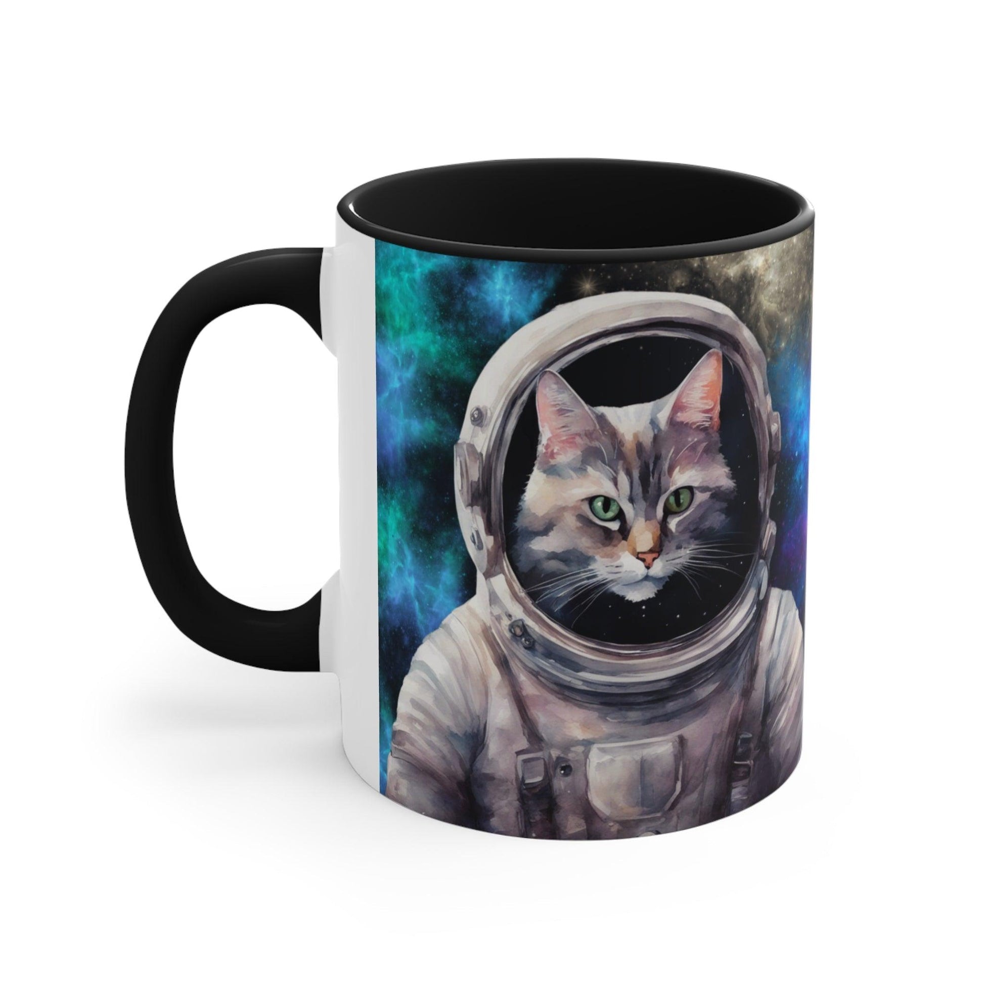 Mug "Reach for the Stars" - Cat Astronaut - Accent Coffee Mug, 11oz - Soulshinecreators