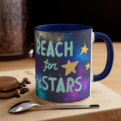 Mug "Reach for the Stars" - Cat Astronaut - Accent Coffee Mug, 11oz