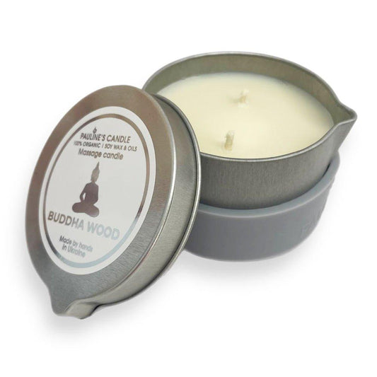 Perfumed massage spa candle Buddha Wood. 100 ml. - Soulshinecreators