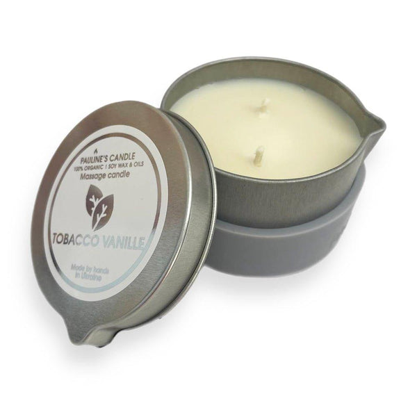Perfumed massage spa candle. Tobacco, vanille. 100 ml. - Soulshinecreators - body oil