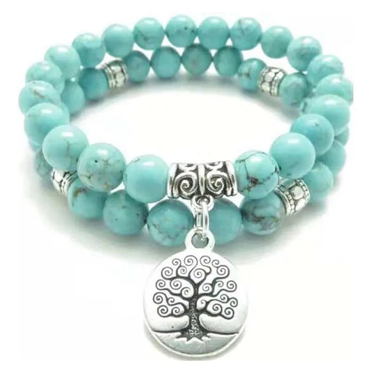 Tree of Life Yoga Mala Bracelet Natural Stone Healing